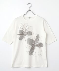 pierre cardin signe / ピエール・カルダン シーニュ カットソー | 強撚天竺花柄カットソー