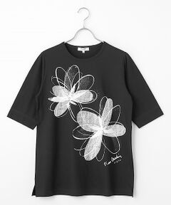 pierre cardin signe / ピエール・カルダン シーニュ カットソー | 強撚天竺花柄カットソー