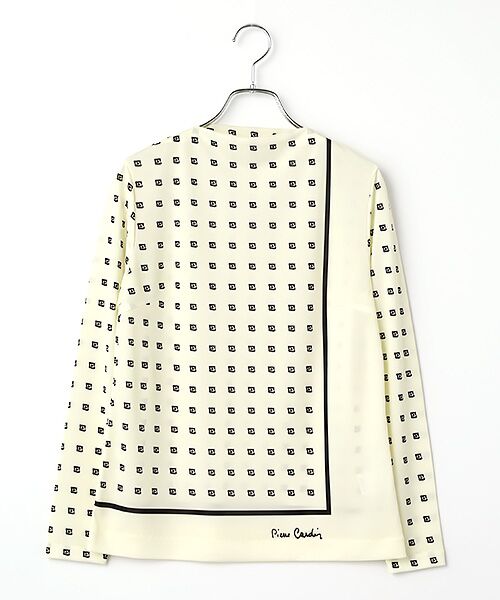 pierre cardin signe / ピエール・カルダン シーニュ カットソー | Abstract rose プリントカットソー（オフホワイト）