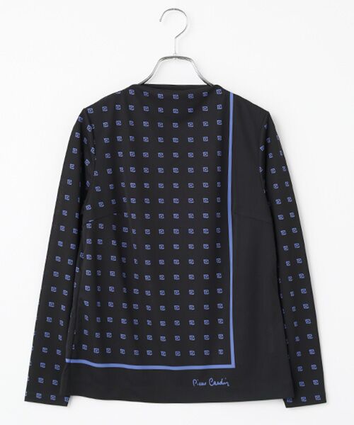pierre cardin signe / ピエール・カルダン シーニュ カットソー | Abstract rose プリントカットソー（ブラック）