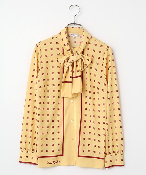 pierre cardin signe / ピエール・カルダン シーニュ シャツ・ブラウス | Abstract rose プリントブラウス（マリーゴールド）