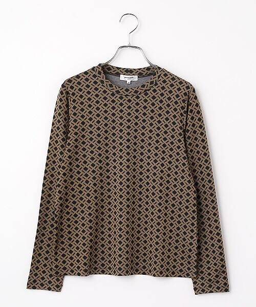 pierre cardin signe / ピエール・カルダン シーニュ カットソー | Square check杢カットソー（ブラック）