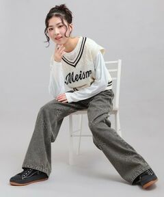 PINK-latte / ピンク ラテ その他パンツ | フラワー柄デニムロングパンツ