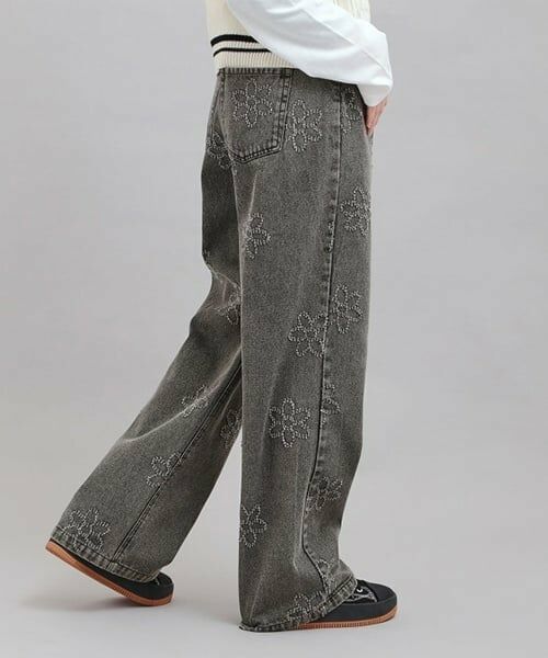 PINK-latte / ピンク ラテ その他パンツ | フラワー柄デニムロングパンツ | 詳細12