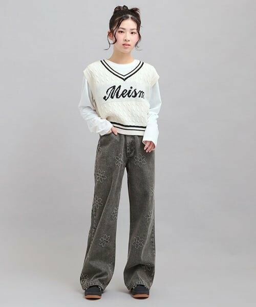 PINK-latte / ピンク ラテ その他パンツ | フラワー柄デニムロングパンツ | 詳細13