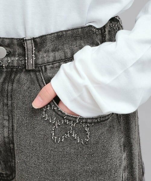 PINK-latte / ピンク ラテ その他パンツ | フラワー柄デニムロングパンツ | 詳細5