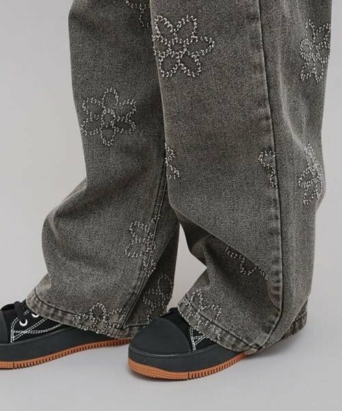PINK-latte / ピンク ラテ その他パンツ | フラワー柄デニムロングパンツ | 詳細7