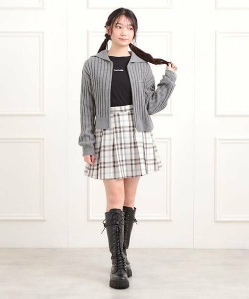 PINK-latte / ピンク ラテ ミニ・ひざ丈スカート | 微起毛プリーツスカート | 詳細13