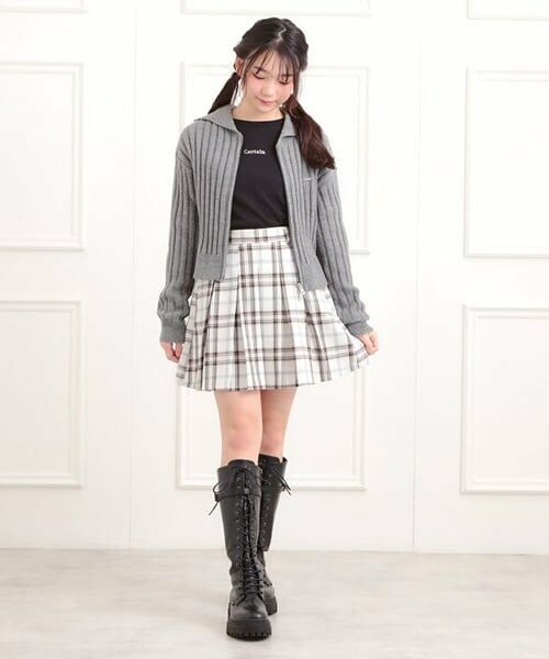 PINK-latte / ピンク ラテ ミニ・ひざ丈スカート | 微起毛プリーツスカート | 詳細14