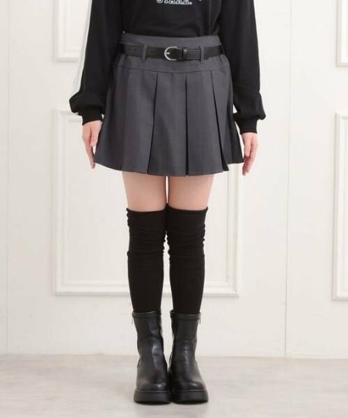 PINK-latte / ピンク ラテ ミニ・ひざ丈スカート | ベルト付きプリーツスカート | 詳細1