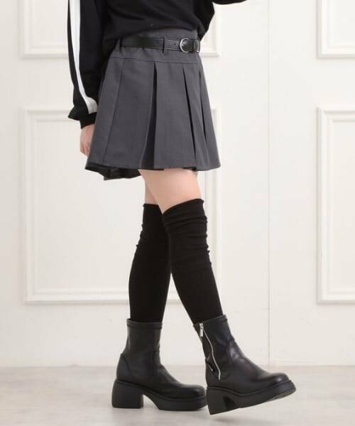 PINK-latte / ピンク ラテ ミニ・ひざ丈スカート | ベルト付きプリーツスカート | 詳細13