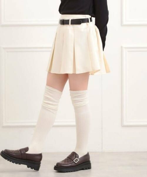 PINK-latte / ピンク ラテ ミニ・ひざ丈スカート | ベルト付きプリーツスカート | 詳細9