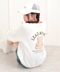 PINK-latte / ピンク ラテ スウェット | ボアくまちゃんアップリケ裏起毛トレーナー