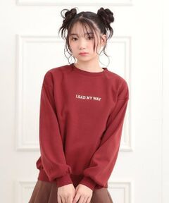 PINK-latte / ピンク ラテ スウェット | ボアくまちゃんアップリケ裏起毛トレーナー