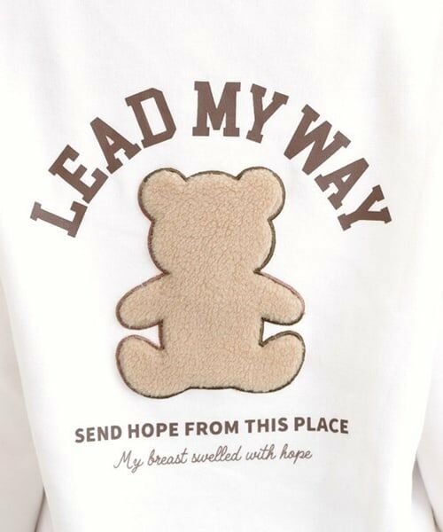 PINK-latte / ピンク ラテ スウェット | ボアくまちゃんアップリケ裏起毛トレーナー | 詳細11