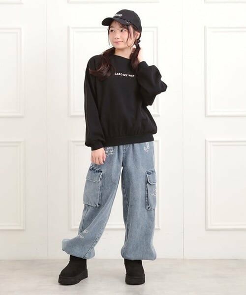 PINK-latte / ピンク ラテ スウェット | ボアくまちゃんアップリケ裏起毛トレーナー | 詳細13