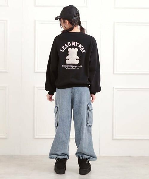 PINK-latte / ピンク ラテ スウェット | ボアくまちゃんアップリケ裏起毛トレーナー | 詳細14