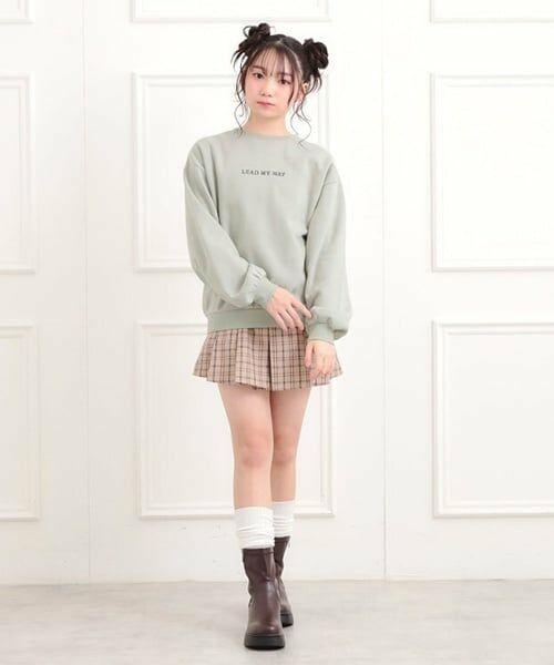 PINK-latte / ピンク ラテ スウェット | ボアくまちゃんアップリケ裏起毛トレーナー | 詳細17