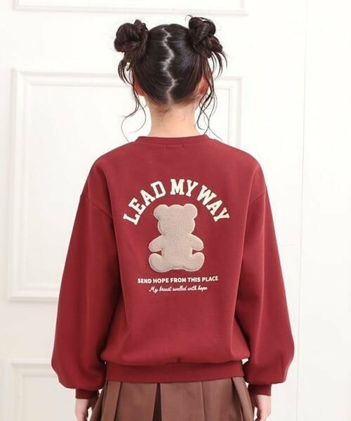 PINK-latte / ピンク ラテ スウェット | ボアくまちゃんアップリケ裏起毛トレーナー | 詳細3