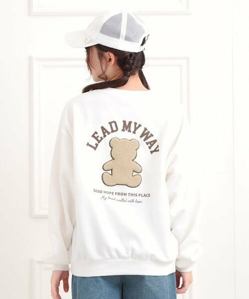 PINK-latte / ピンク ラテ スウェット | ボアくまちゃんアップリケ裏起毛トレーナー | 詳細9