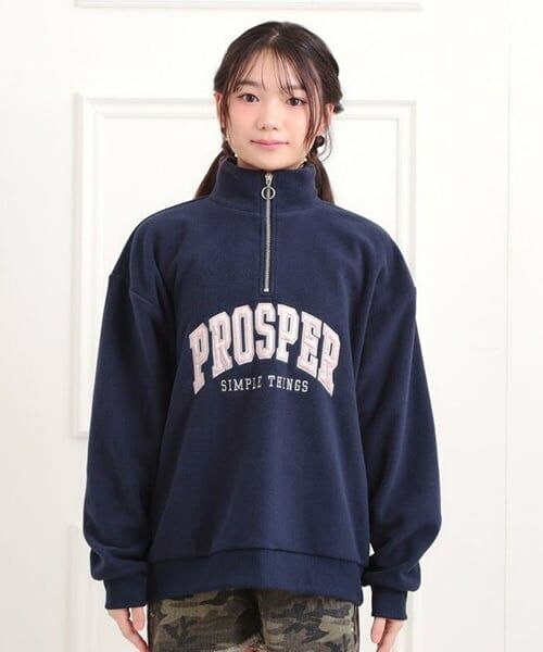 PINK-latte / ピンク ラテ スウェット | ハーフジップフリーストレーナー | 詳細1