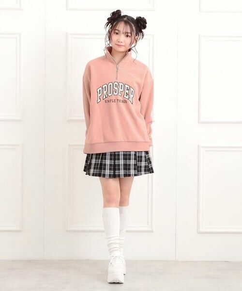 PINK-latte / ピンク ラテ スウェット | ハーフジップフリーストレーナー | 詳細12