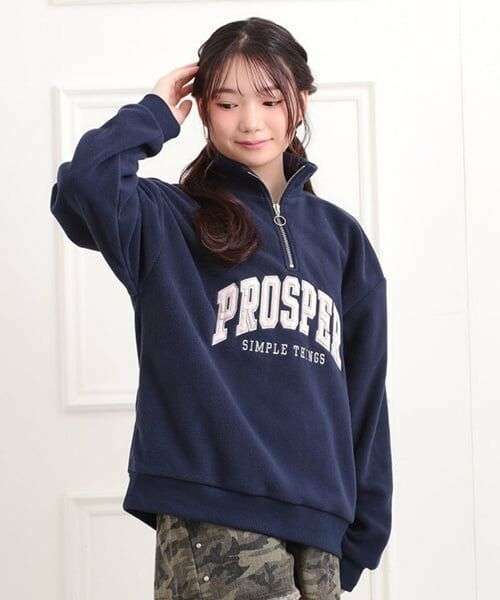 PINK-latte / ピンク ラテ スウェット | ハーフジップフリーストレーナー | 詳細15