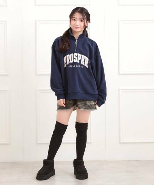 PINK-latte / ピンク ラテ スウェット | ハーフジップフリーストレーナー | 詳細16