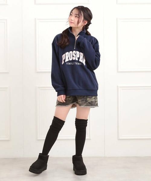 PINK-latte / ピンク ラテ スウェット | ハーフジップフリーストレーナー | 詳細17