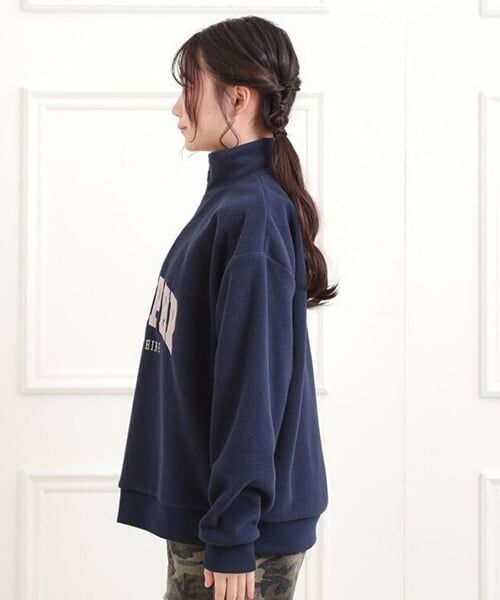 PINK-latte / ピンク ラテ スウェット | ハーフジップフリーストレーナー | 詳細2