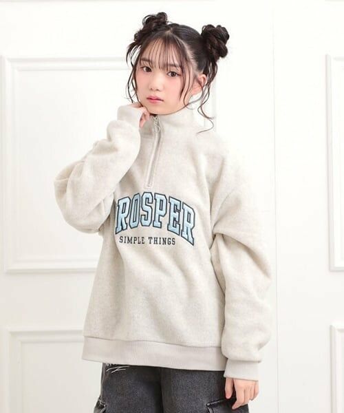 PINK-latte / ピンク ラテ スウェット | ハーフジップフリーストレーナー | 詳細7