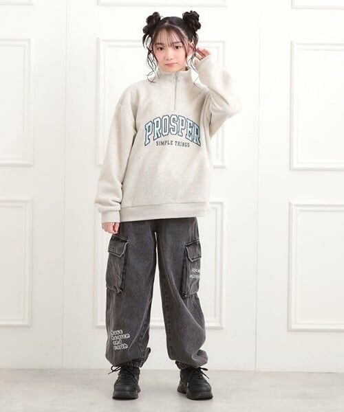 PINK-latte / ピンク ラテ スウェット | ハーフジップフリーストレーナー | 詳細8