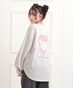 PINK-latte / ピンク ラテ スウェット | メルトハートビッグチュニックトレーナー