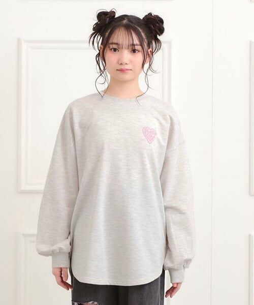PINK-latte / ピンク ラテ スウェット | メルトハートビッグチュニックトレーナー | 詳細1