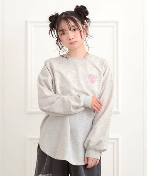 PINK-latte / ピンク ラテ スウェット | メルトハートビッグチュニックトレーナー | 詳細12