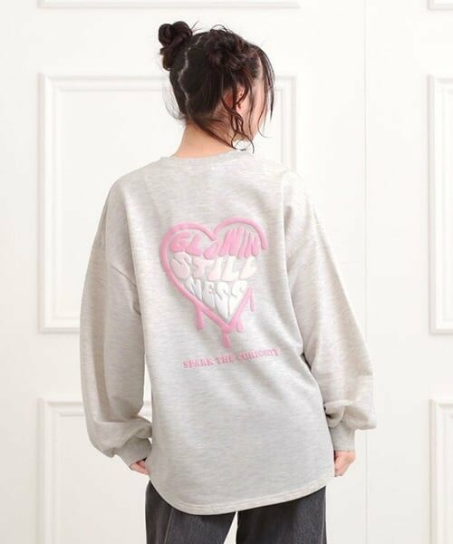 PINK-latte / ピンク ラテ スウェット | メルトハートビッグチュニックトレーナー | 詳細13