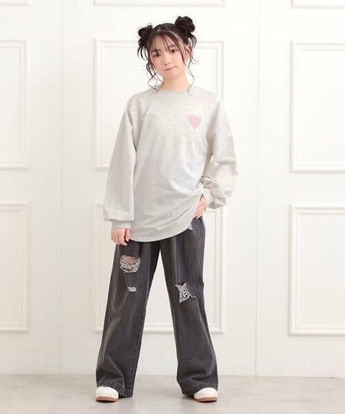 PINK-latte / ピンク ラテ スウェット | メルトハートビッグチュニックトレーナー | 詳細14