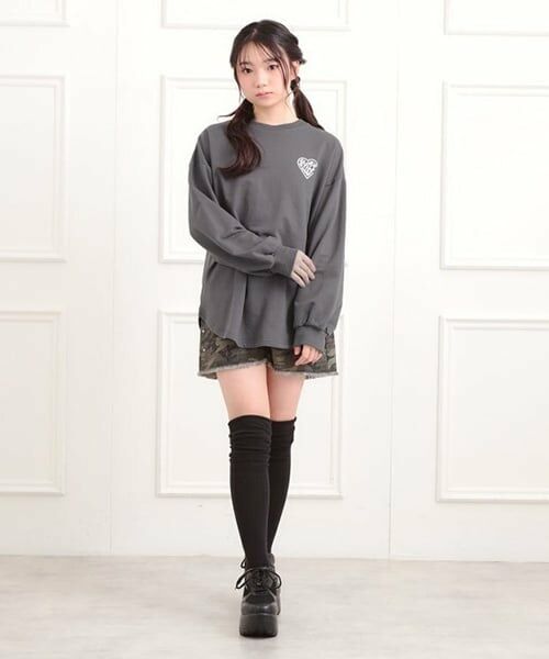 PINK-latte / ピンク ラテ スウェット | メルトハートビッグチュニックトレーナー | 詳細17