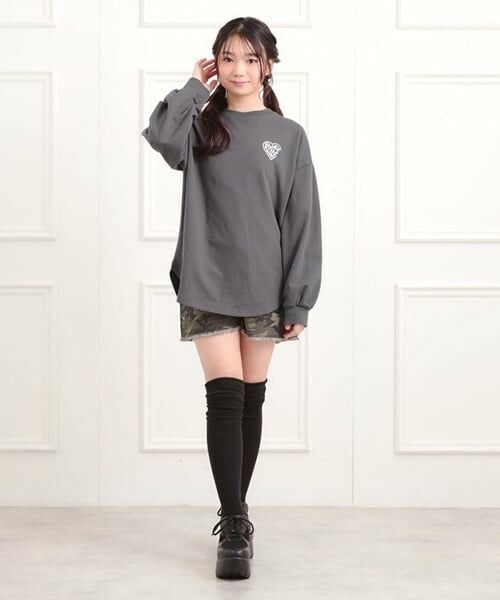 PINK-latte / ピンク ラテ スウェット | メルトハートビッグチュニックトレーナー | 詳細18