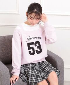 ナンバリングレイヤード風プルオーバー