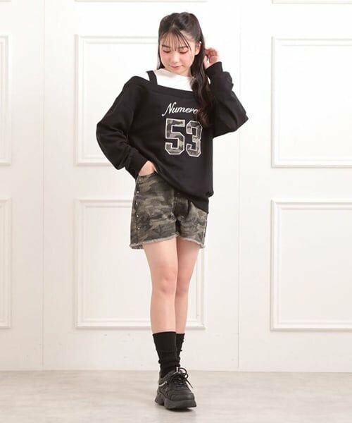 PINK-latte / ピンク ラテ スウェット | ナンバリングレイヤード風プルオーバー | 詳細13