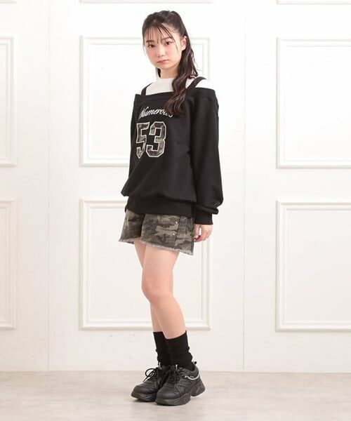 PINK-latte / ピンク ラテ スウェット | ナンバリングレイヤード風プルオーバー | 詳細14