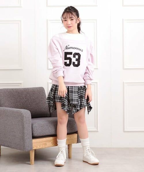 PINK-latte / ピンク ラテ スウェット | ナンバリングレイヤード風プルオーバー | 詳細18
