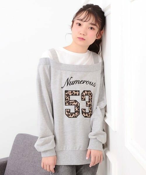 PINK-latte / ピンク ラテ スウェット | ナンバリングレイヤード風プルオーバー | 詳細8