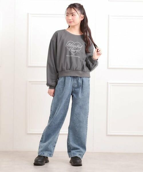 PINK-latte / ピンク ラテ スウェット | チュール重ねミニ裏毛トレーナー | 詳細13