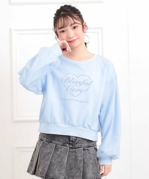 PINK-latte / ピンク ラテ スウェット | チュール重ねミニ裏毛トレーナー | 詳細15