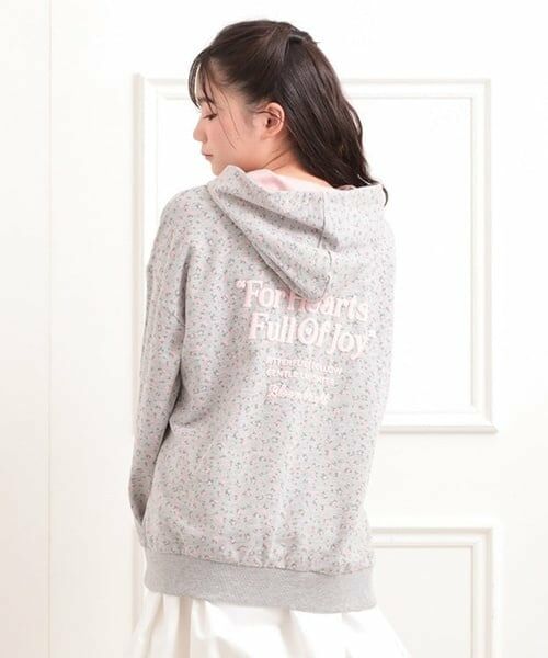 PINK-latte / ピンク ラテ パーカー | バック発泡プリントパーカー（グレー）