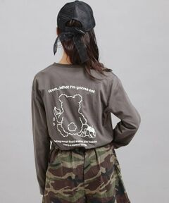 PINK-latte / ピンク ラテ Tシャツ | 発泡クリームくまちゃんロンT