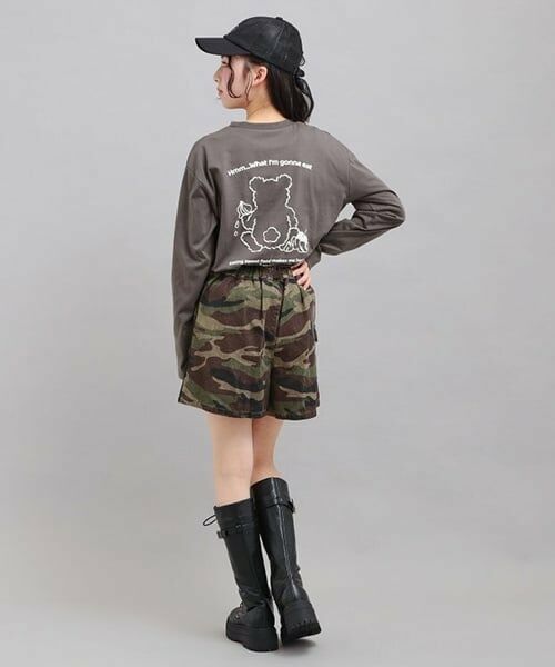 PINK-latte / ピンク ラテ Tシャツ | 発泡クリームくまちゃんロンT | 詳細14