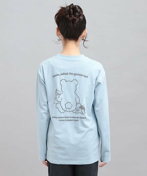 PINK-latte / ピンク ラテ Tシャツ | 発泡クリームくまちゃんロンT | 詳細3